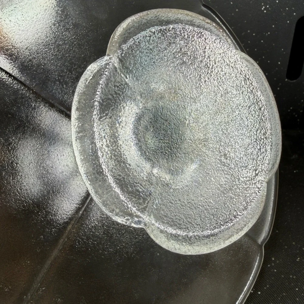 Rosenthal Studio Line Clover Clear Frosted Glass 12in Cake Stand Pedestal Plate